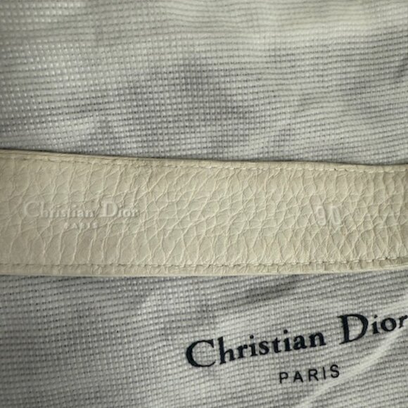 Dior Floral Belt - White Leather - Size 90 (35.4") - Picture 2 of 2